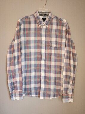 J. Crew Button-Down Plaid Men's Shirt Size Large
